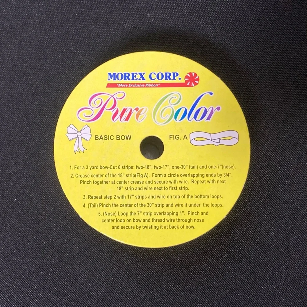 ⭐️ Pure Color Black White Polka Dotted Craft Ribbon 7/8” x 180”